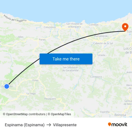Espinama (Espinama) to Villapresente map
