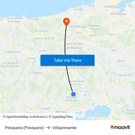Pesquera (Pesquera) to Villapresente map