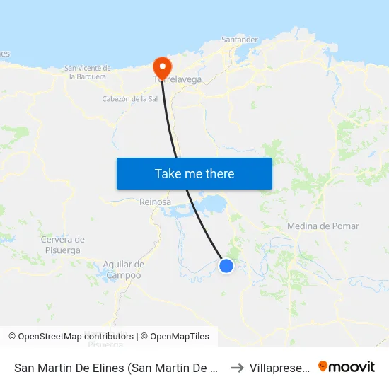 San Martin De Elines (San Martin De Elines) to Villapresente map