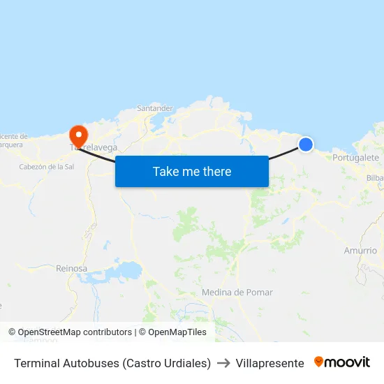 Terminal Autobuses (Castro Urdiales) to Villapresente map