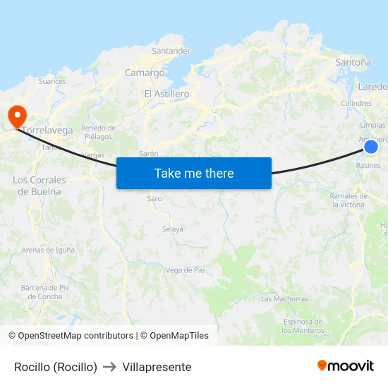 Rocillo (Rocillo) to Villapresente map