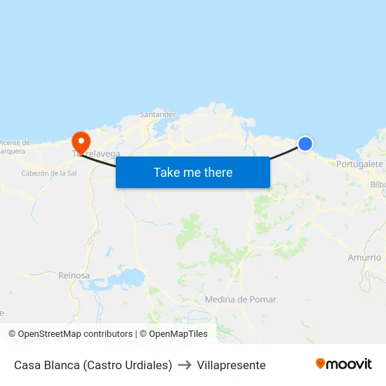Casa Blanca (Castro Urdiales) to Villapresente map