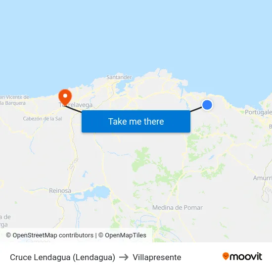 Cruce Lendagua (Lendagua) to Villapresente map