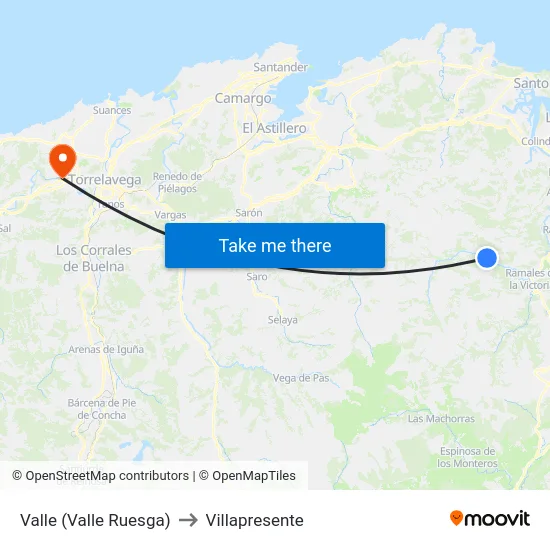Valle (Valle Ruesga) to Villapresente map