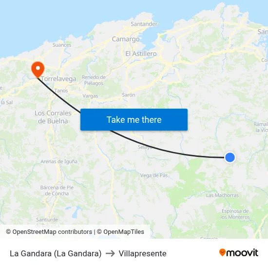 La Gandara (La Gandara) to Villapresente map