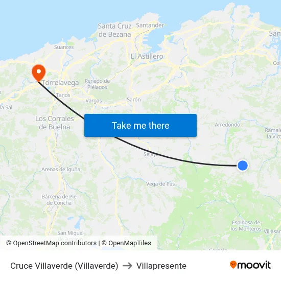 Cruce Villaverde (Villaverde) to Villapresente map