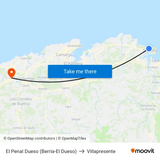 El Penal Dueso (Berria-El Dueso) to Villapresente map