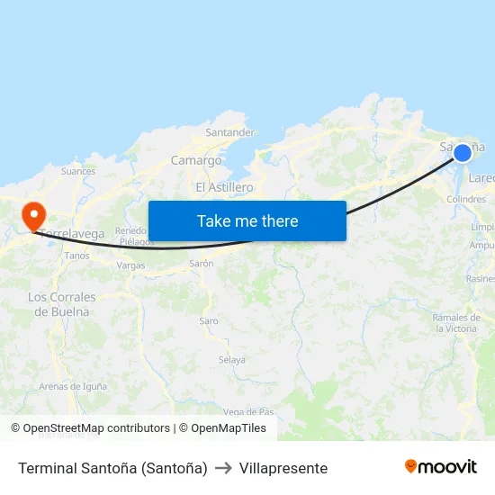 Terminal Santoña (Santoña) to Villapresente map