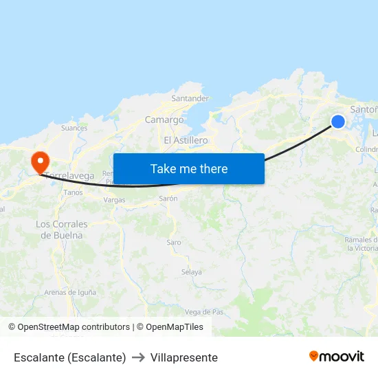 Escalante (Escalante) to Villapresente map