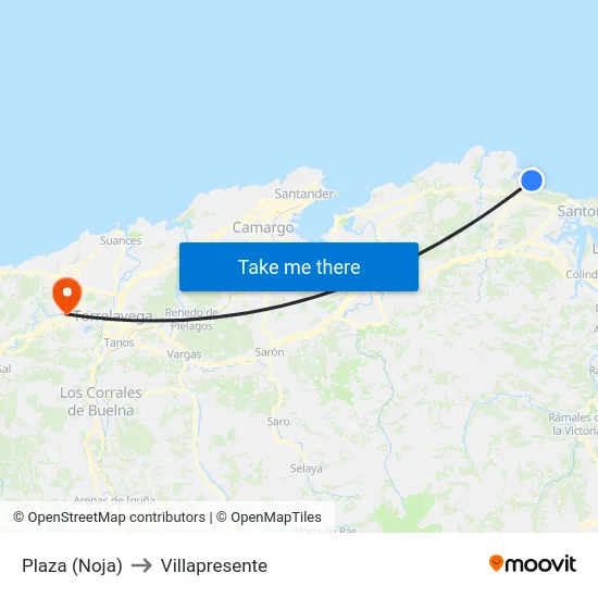 Plaza (Noja) to Villapresente map