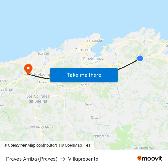 Praves Arriba (Praves) to Villapresente map