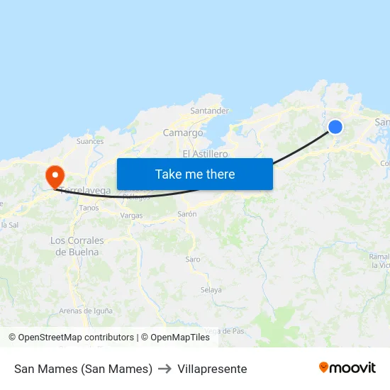San Mames (San Mames) to Villapresente map