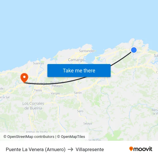 Puente La Venera (Arnuero) to Villapresente map