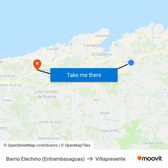Barrio Elechino (Entrambasaguas) to Villapresente map