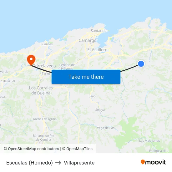 Escuelas (Hornedo) to Villapresente map