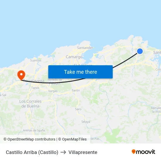 Castillo Arriba (Castillo) to Villapresente map