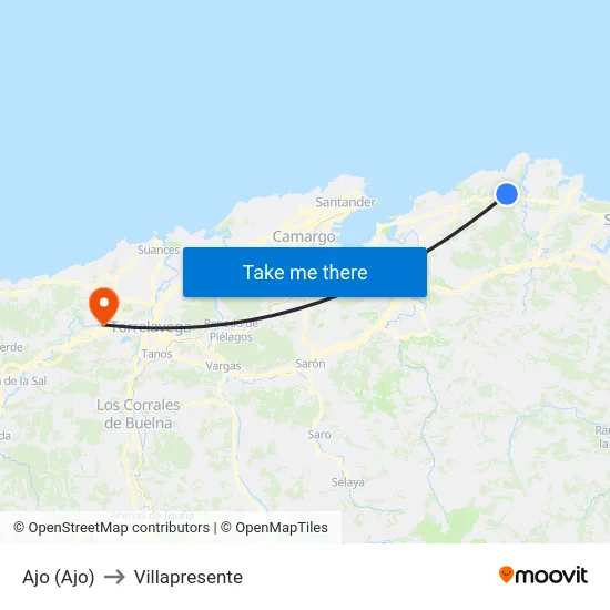Ajo (Ajo) to Villapresente map