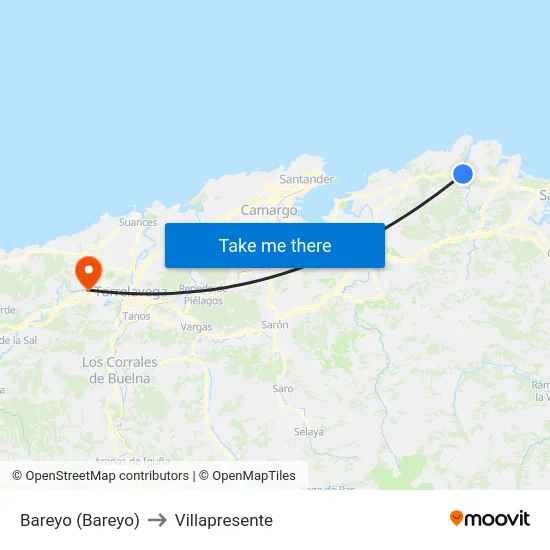 Bareyo (Bareyo) to Villapresente map