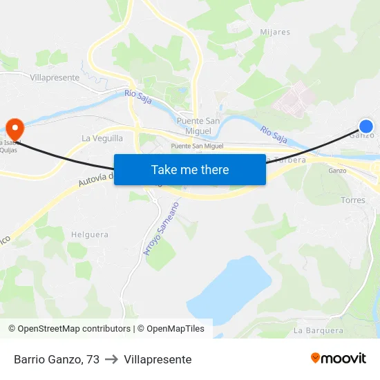 Barrio Ganzo, 73 to Villapresente map