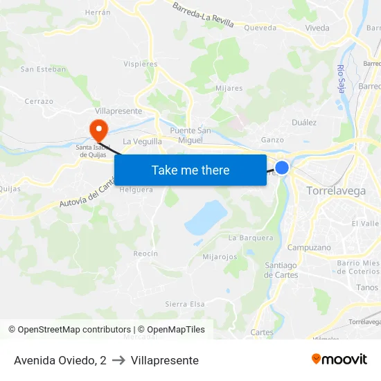 Avenida Oviedo, 2 to Villapresente map