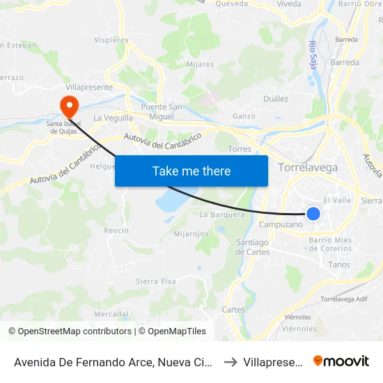 Avenida De Fernando Arce, Nueva Ciudad to Villapresente map