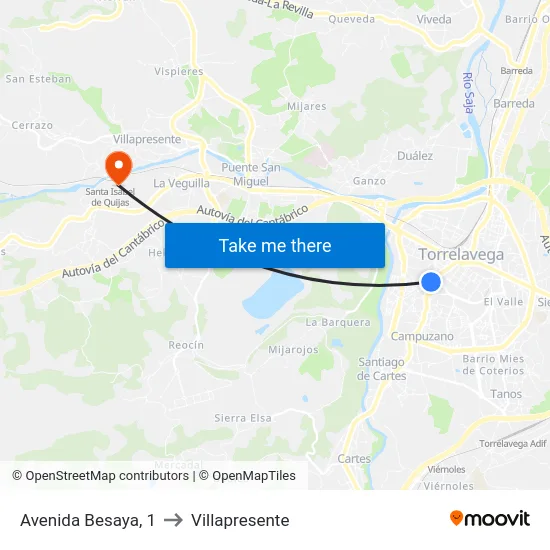 Avenida Besaya, 1 to Villapresente map