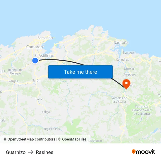 Guarnizo to Rasines map