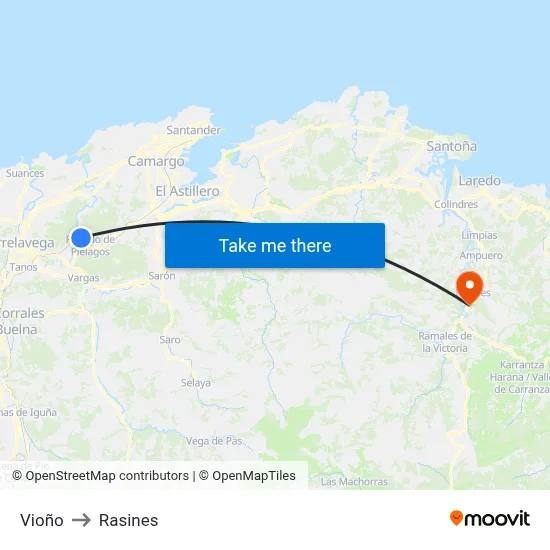 Vioño to Rasines map