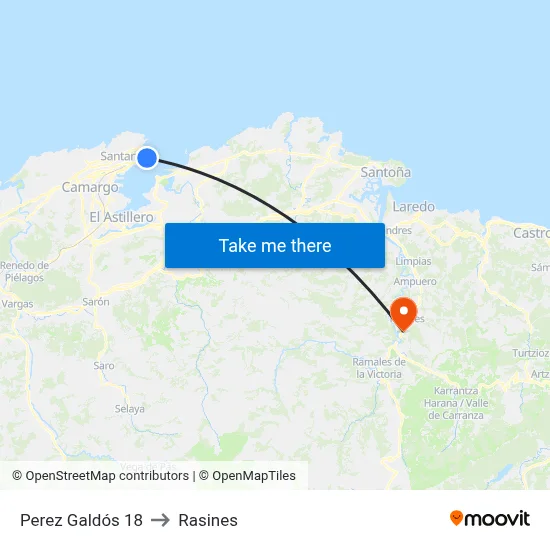 Perez Galdós 18 to Rasines map