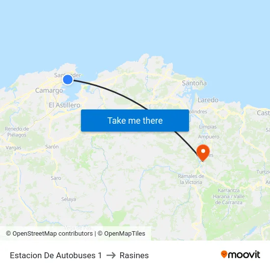 Estacion De Autobuses 1 to Rasines map