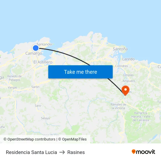 Residencia Santa Lucia to Rasines map