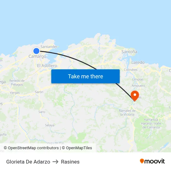 Glorieta De Adarzo to Rasines map