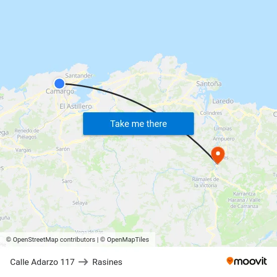 Calle Adarzo 117 to Rasines map