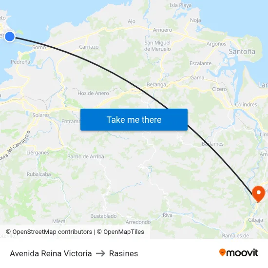 Avenida Reina Victoria to Rasines map