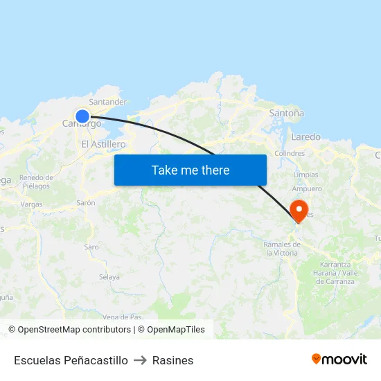 Escuelas Peñacastillo to Rasines map