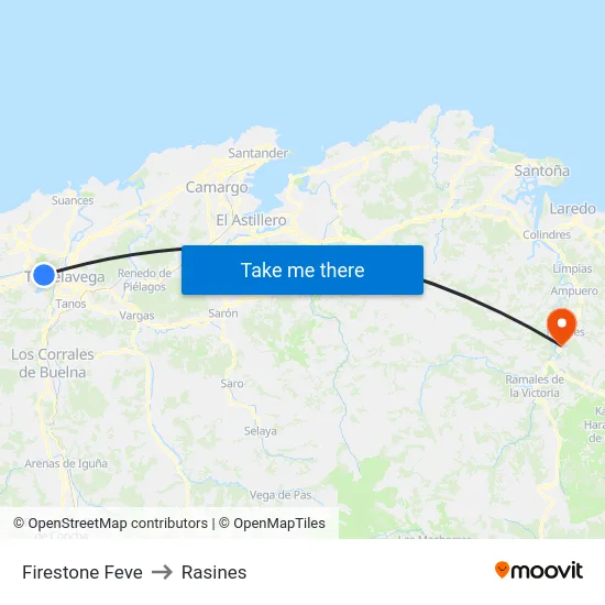 Firestone Feve to Rasines map