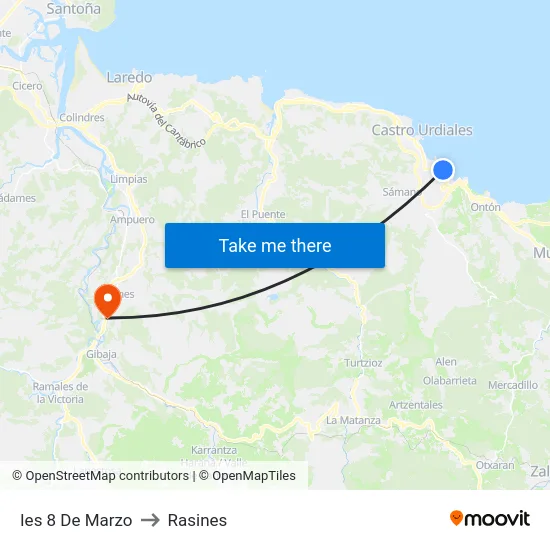 Ies 8 De Marzo to Rasines map