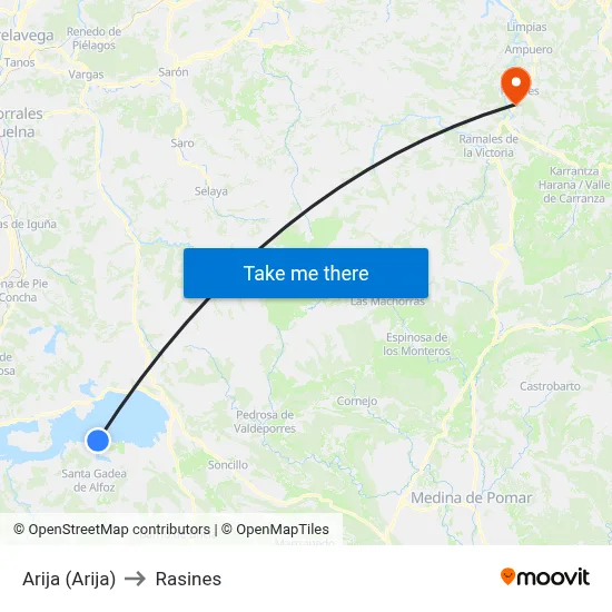 Arija (Arija) to Rasines map