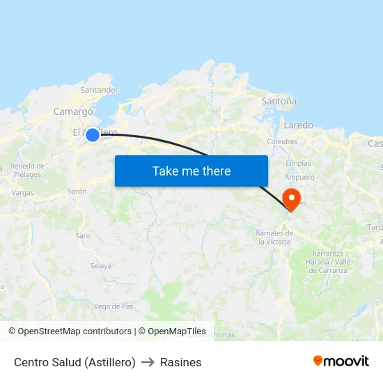 Centro Salud (Astillero) to Rasines map