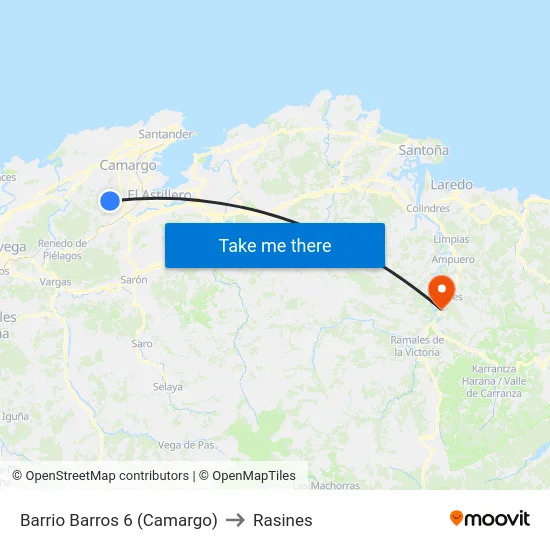 Barrio Barros 6 (Camargo) to Rasines map