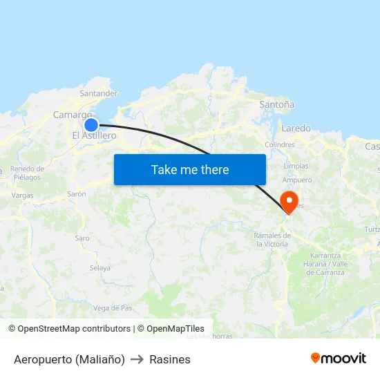 Aeropuerto (Maliaño) to Rasines map