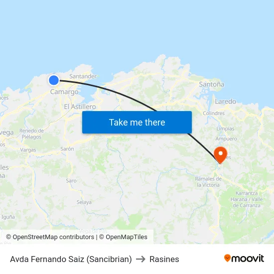 Avda Fernando Saiz (Sancibrian) to Rasines map