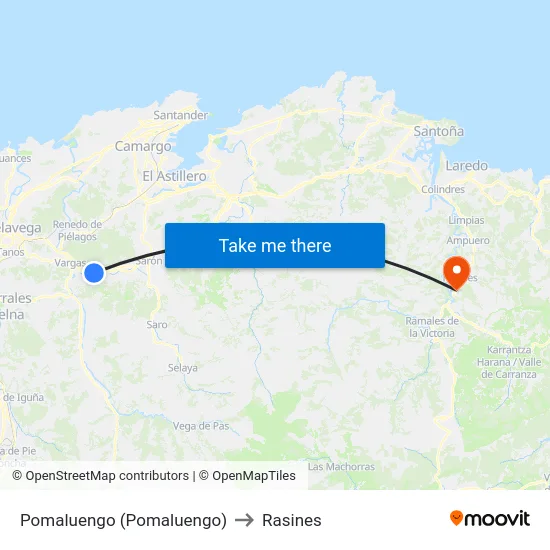 Pomaluengo (Pomaluengo) to Rasines map