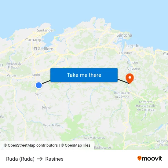 Ruda (Ruda) to Rasines map