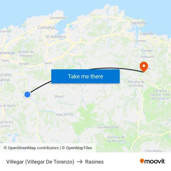 Villegar (Villegar De Toranzo) to Rasines map