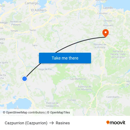 Cazpurrion (Cazpurrion) to Rasines map