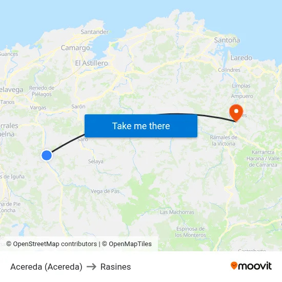 Acereda (Acereda) to Rasines map