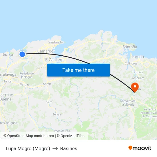 Lupa Mogro (Mogro) to Rasines map