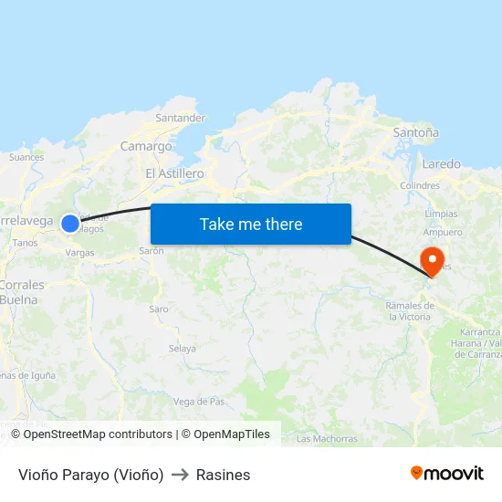 Vioño Parayo (Vioño) to Rasines map