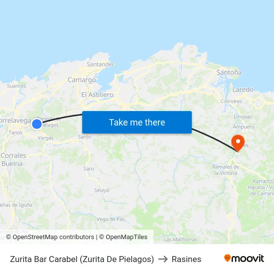 Zurita Bar Carabel (Zurita De Pielagos) to Rasines map
